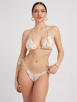 Abajo De Bikini Guess All Over Print Mujer Blancos | SE-744629