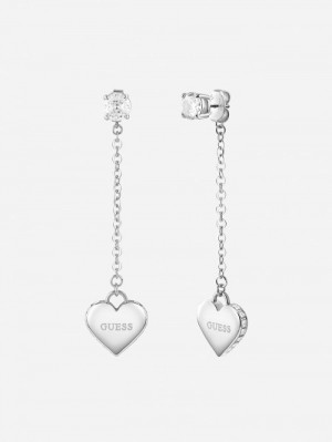 Aretes Guess Falling In Love Mujer Plateados |