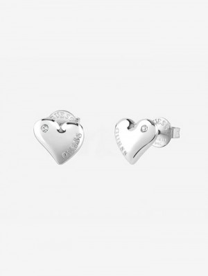 Aretes Guess Fluid Hearts Mujer Plateados | SE-876563