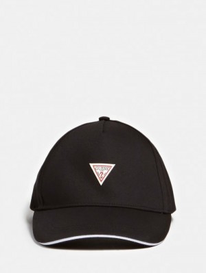 Baseball Cap Guess Triangle Logo Hombre Negros | SE-762065