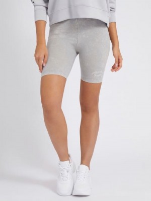 Biker Shorts Guess Side Logo Mujer Grises | SE-529405