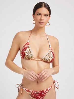 Bikini Guess All Over Print Triangle Mujer Multicolor | SE-944011