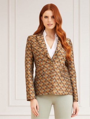 Blazers Guess Marciano All Over Print Mujer Beige | SE-105510