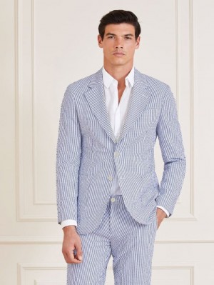 Blazers Guess Marciano Single Breasted Hombre Azules | SE-255033