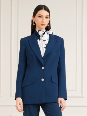 Blazers Guess Marciano Single Breasted Mujer Azules | SE-524203