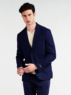 Blazers Guess Marciano Wool Blend Hombre Azules | SE-752240