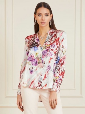 Blusa Guess Marciano Floral Print Mujer Rosas | SE-667397