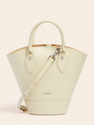 Bolsa de Mano Guess Jary Real Leather Mujer Blancos | SE-256777