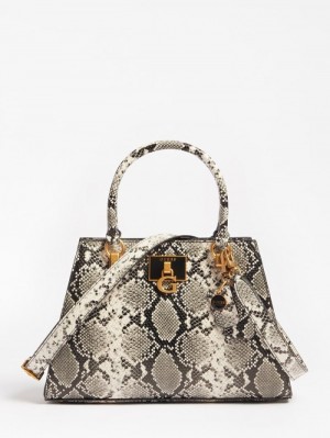 Bolsa de Mano Guess Katey Python Print Mujer Negros |