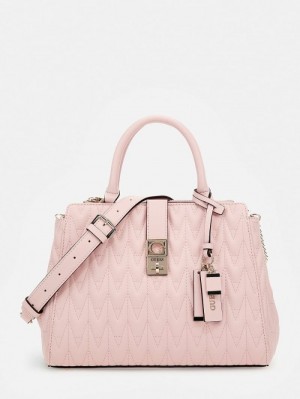 Bolsa de Mano Guess Regilla Quilted Mujer Rosas | SE-871818