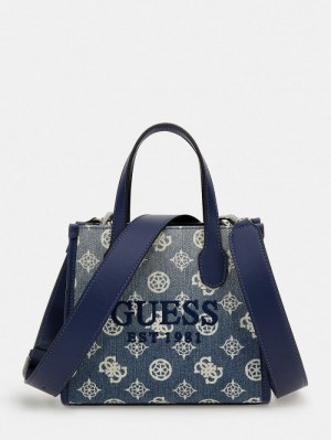 Bolsa de Mano Guess Silvana Denim Mini Mujer Azules | SE-532107