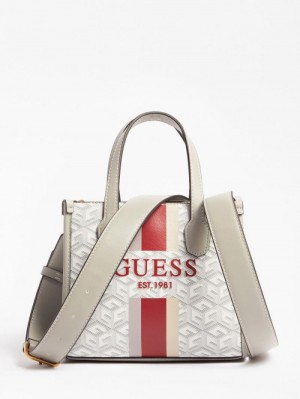 Bolsa de Mano Guess Silvana G Cube Logo Micro Mujer Creme | SE-550840