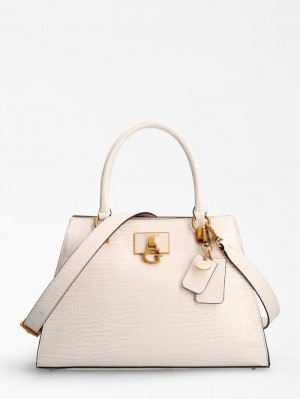 Bolsa de Mano Guess Stephi Croc Print Mujer Blancos | SE-899601