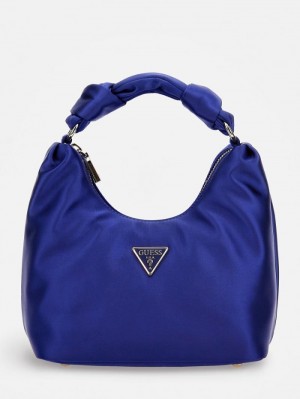 Bolsa de Mano Guess Velina Satin Mini Mujer Azules | SE-039421