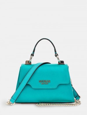 Bolsa de Mano Guess Velina Satin Mini Mujer Verdes | SE-369278