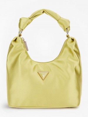 Bolsa de Mano Guess Velina Satin Mini Mujer Amarillos | SE-430477