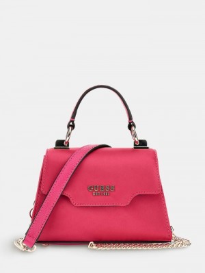 Bolsa de Mano Guess Velina Satin Mini Mujer Rosas | SE-282790