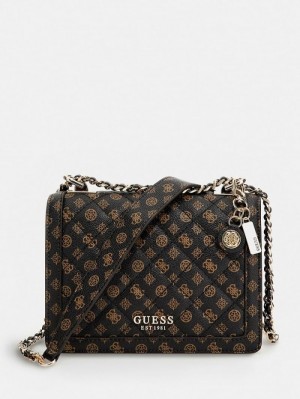 Bolsas Hombro Guess Abey 4g Peony Logo Mujer Marrom | SE-492402