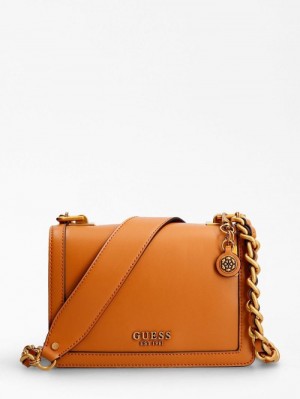 Bolsas Hombro Guess Abey Mini Mujer Naranjas | SE-148181