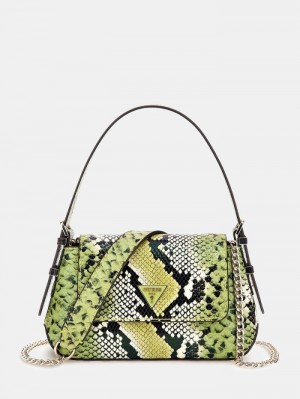 Bolsas Hombro Guess Desideria Python Print Mujer Verdes |