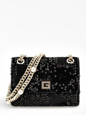 Bolsas Hombro Guess Ever Sequin Mini Mujer Negros |