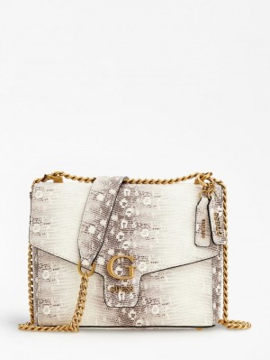 Bolsas Hombro Guess Shenny Python-print Mini Mujer Grises | SE-081743