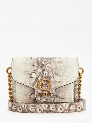 Bolsas Hombro Guess Shenny Python-print Mini Mujer Grises |