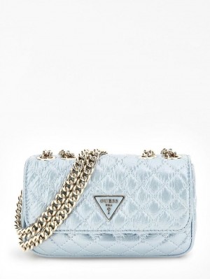 Bolsas Hombro Guess Spark Quilted Mini Mujer Azules Claro | SE-750284