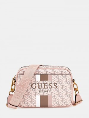 Bolsas Hombro Guess Vikky G Cube Logo Mujer Blancos | SE-508737