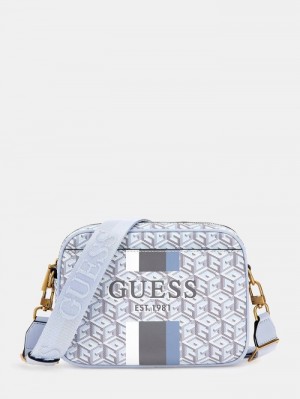 Bolsas Hombro Guess Vikky G Cube Logo Mujer Azules | SE-230604