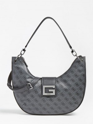 Bolso Hobo Guess Brightside 4g Logo Maxi Mujer Grises | SE-412068