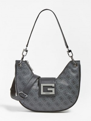 Bolso Hobo Guess Brightside 4g Logo Mujer Grises | SE-359425