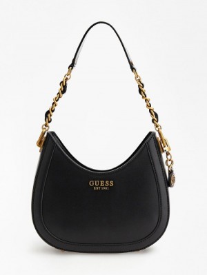 Bolso Hobo Guess Chain Handle Abey Mini Mujer Negros | SE-519556