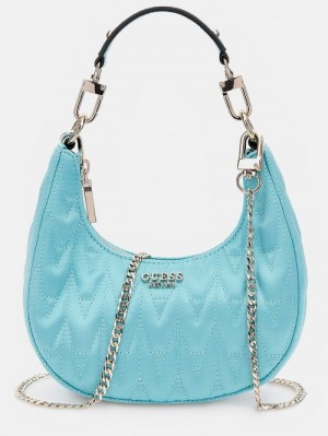 Bolso Hobo Guess Golden Rock Quilted Mini Mujer Azules Claro | SE-409523