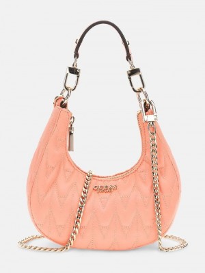 Bolso Hobo Guess Golden Rock Quilted Mini Mujer Coral | SE-331277