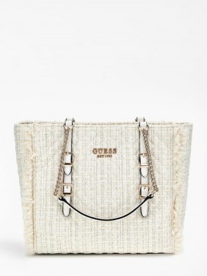 Bolsos Shopper Guess Adam Tweed Mujer Blancos |