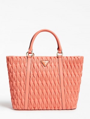 Bolsos Shopper Guess Amberlei Mujer Coral | SE-959737