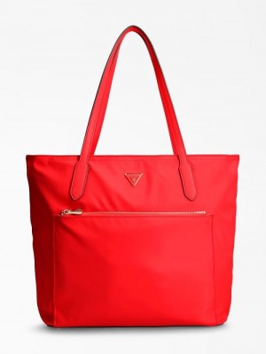 Bolsos Shopper Guess Gemma Logo Triangle Mujer Rojos | SE-105261