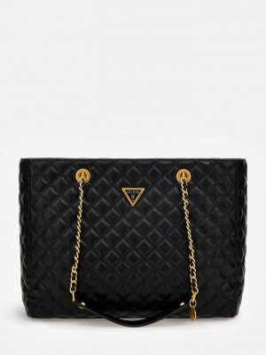 Bolsos Shopper Guess Giully Quilted Mujer Negros | SE-167517