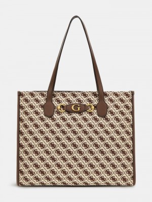 Bolsos Shopper Guess Izzy 4g Logo Mujer Marrom | SE-751966