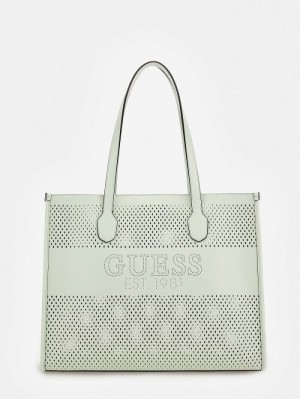 Bolsos Shopper Guess Katey Perforated Mujer Aquamarine | SE-389478