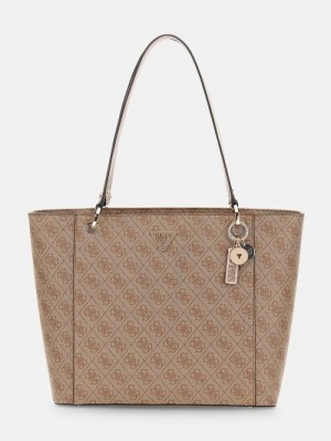 Bolsos Shopper Guess Noelle 4g Logo Mujer Beige | SE-268192