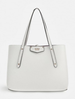 Bolsos Shopper Guess Pochette Brenton Mujer Blancos | SE-761847