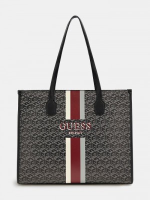 Bolsos Shopper Guess Silvana G Cube Logo Mujer Grises | SE-108541