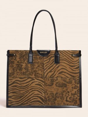 Bolsos Shopper Guess Stilla Real Leather Mujer Animalier | SE-300280