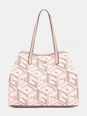 Bolsos Shopper Guess Vikky G Cube Logo Mujer Blancos | SE-985956