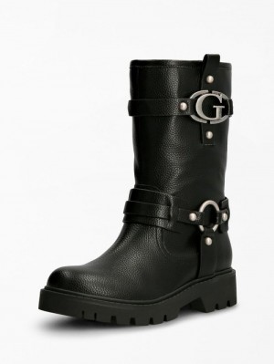 Botas Guess Randa "G" Logo Mujer Negros | SE-571404