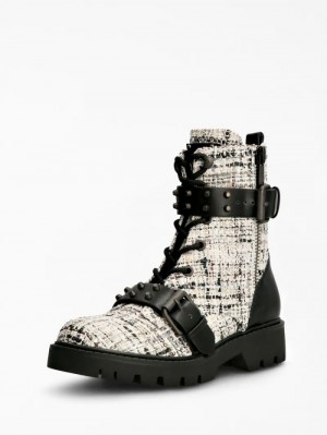 Botas Guess Rodeta Tweed Combat Mujer Grises | SE-100008