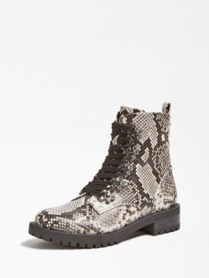 Botines Guess Hinlee Python Print Mujer Grises | SE-516808