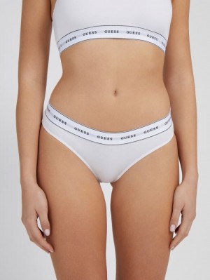 Bragas Guess Logo Band Brief Mujer Blancos | SE-296333